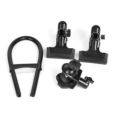 Imagem de Suporte de luz de estúdio fotográfico suporte de fundo tipo U + C clipe de grampo resistente com braços longos flexíveis pescoço de ganso acessórios de estúdio de fotografia refletor câmera