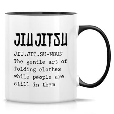Imagem de Retreez Caneca engraçada de jiu-jitsu - xícara de café ou chá de cerâmica de 325 ml - Presente sarcástico bem-humorado para entusiastas de jiu-jitsu brasileiros, estudantes de artes marciais - Caneca