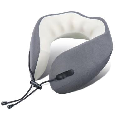 Imagem de RESTCLOUD Travesseiro De Pescoço Para Avião, Viagem Dormir Em Aviões, Voos E Carros Com Suporte Completo (Grande)