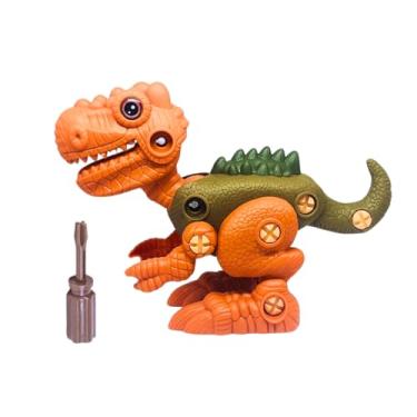 Imagem de Dinossauro Infantil Educativo, Monta e Desmonta com Chave, Brinquedo (marrom)