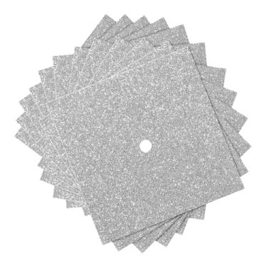 Imagem de Fancyes 12 peças Kit de decoração de tampa de graduação, papel de construção de cartolina de glitter, Prateado