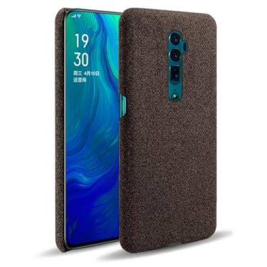 Imagem de Capa para OPPO Reno10x zoom,Capa desenhada em lona,Case Protetora Ultrafina com Empunhadura Macia,Design em Tecido Antichoque e Antiarranhões-Brown