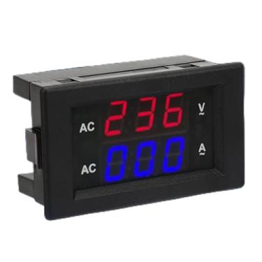 Imagem de Medidor de Ampere Voltímetro Com Display Digital LED para Medição AC 100-300V (Vermelho azul)