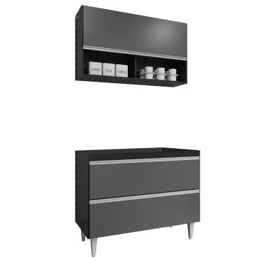 Imagem de Armário De Cozinha Nichos Cp01 Para Pia 100cm Z34 Preto/grafite - Mpozenato