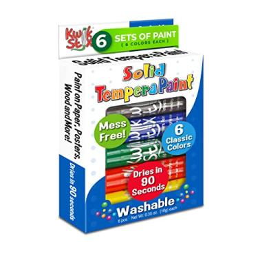 Imagem de The Pencil Grip Caneta de tinta sólida Kwik Stix, caneta de tinta têmpera, secagem rápida TPG-601 6 cores (pacote com seis)