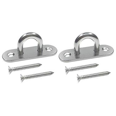 Imagem de 2 ganchos de teto, parafusos HLOMVE de 7,5 cm, ganchos de argola de olhal, ganchos de tijolo de aço inoxidável com parafusos, ganchos de montagem na parede para rede, ganchos de balanço, ganchos de