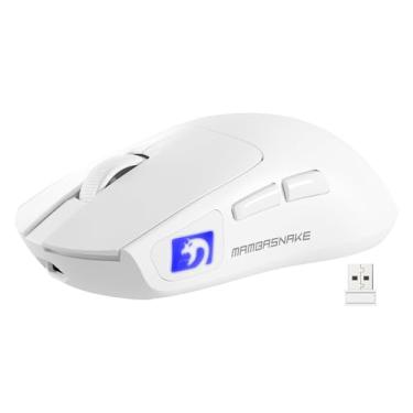 Imagem de ATTACK SHARK × Mouse para jogos sem fio MAMBASNAKE M4, sensor óptico PAW3311 DPI ajustável, botões programados, mouse de computador ergonômico leve de 52 g 2,4G/BT/USB-C para PC/Mac-branco
