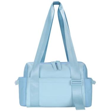 Imagem de TRIOBASE Mini bolsa de ginástica para mulheres, pequena bolsa de viagem à prova d'água, bolsa esportiva de fim de semana, Preto, Esportes