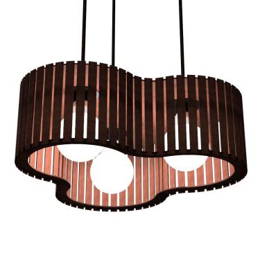 Imagem de Luminária Pendente Crepusculo Modelo Ripado Marrom