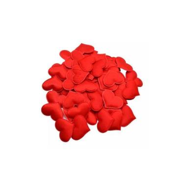 Imagem de Mini Corações Vermelhos Decorativos 3,5cm - Aliança, 120 Unidades
