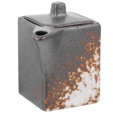 Imagem de Zerodeko Pote de cerâmica para molho de soja, tempero doméstico, tempero, condimentos, óleo de vinagre, recipiente de cozinha elegante, organização de uso diário