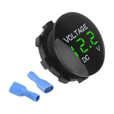 Imagem de MotiveTech Voltímetro Medidor de Voltagem Automotiva para 12V-24V com Display Digital de Três LEDs, Digital Verde, Tamanho real