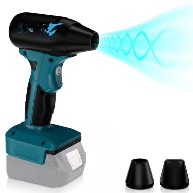 Imagem de DEWDYS Mini Soprador A Jato Seco Para Makita, Bateria De 18 V, Espanador Elétrico Ar 130.000 Rpm, Com 4 Marchas Ajustáveis, Motor Sem Fio E Escova, Ventilador Portátil, Garagens, Serraria, Oficina D