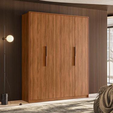 Imagem de Guarda Roupa Casal Attore Ambiente 4 Portas Nogueira Touch Demóbile - Demartêz