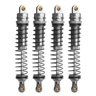 Imagem de RZXYLRC Conjunto de amortecedores RC com 4 peças de amortecedores RC para rastreador Axial 1/10 SCX10 90046 AXI231017 TRX-4 D90 Wraith Metal Upgrade (cinza, 110 mm)
