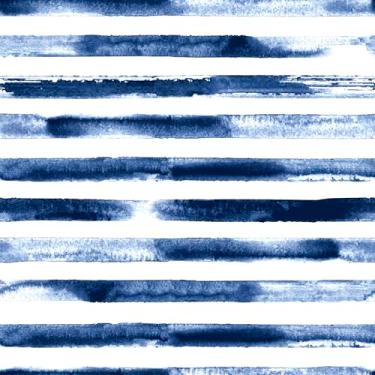 Imagem de Papel De Parede Adesivo Casal Azul Sala Listras 10m