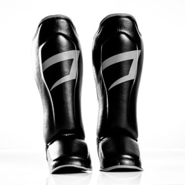 Imagem de Caneleira Impact Esportiva Profissional Boxe Muay Thai Artes Marciais Pretorian (Preto/Cinza, G)