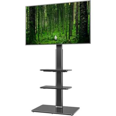 Imagem de Suporte de TV universal, Preto, 19"-42" SWIVEL FLOOR TV STAND with 3 SHELVES