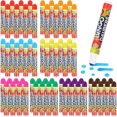 Imagem de Crtiin Conjunto de 80 marcadores de pontos de bingo em cores sortidas, 12 ml/11,3 g, suprimentos de bingo, marcadores de tinta para arte e artesanato, materiais de pintura, desenho e colorir para