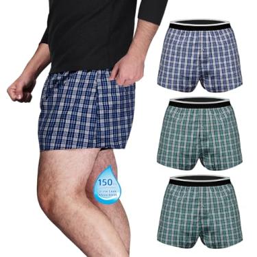 Imagem de TIICHOO Roupa íntima masculina para incontinência, lavável, absorção regular, à prova de vazamento, pacote com 3 cuecas boxer (grande, 2 verdes/azul)