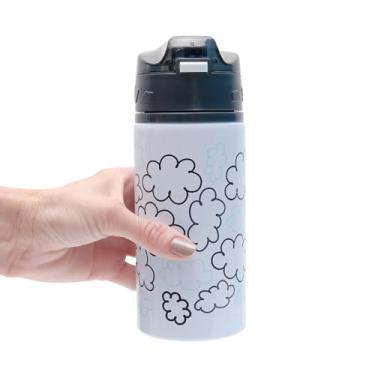 Imagem de Garrafa de Alumínio 580ml Infantil com Canudo Silicone e Bico Ergonômico - Menino