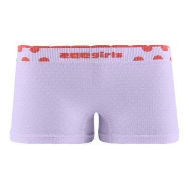 Imagem de Calcinha Boxer Jacquard Infantil cós de bolinha Sem Costura Llilás - Z