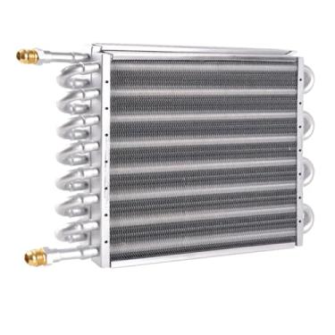 Imagem de BARTOO 1/2" Transmissão Cooler, Liga De Alumínio 16 Tubo De Passagem E Aleta Kit De Refrigerador De Óleo Universal Compressor De Ar Pós-Resfriador (Prata)