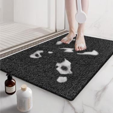 Imagem de Tapetes de chuveiro antiderrapantes para chuveiro interno, 43 x 76 cm, tapetes de banheira antiderrapantes para banheiro, tapetes de banho de bucha para chuveiro, tapetes de chuveiro de secagem rápida