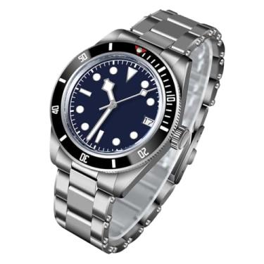 Imagem de FEIYASHI NH35 Relógio de pulso de mergulho de aço durável de luxo 300 m à prova d'água, vidro de cristal de safira para movimento Seiko NH35, mão luminosa, NH35 + mostrador azul 3, Caixa de relógio de