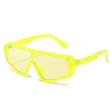 Imagem de Óculos de sol punk vintage, masculino e feminino, fashion, uma peça, óculos de sol femininos, retrô, marrom, óculos escuros, verde, amarelo, tamanho único