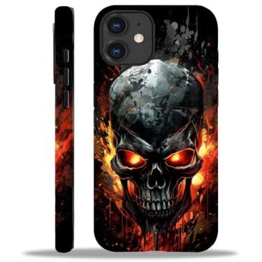 Imagem de Punmada Capa para iPhone 11, estampa de caveira preta legal para meninas, mulheres, meninos, capa protetora de silicone à prova de choque para iPhone 11
