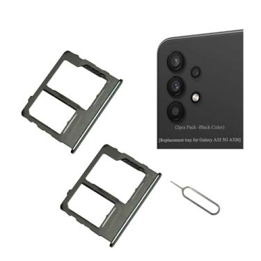Imagem de [Pacote com 2 peças] Peças de substituição para bandeja de cartão SIM Galaxy a326 para Samsung Galaxy a32 (5G) A326U A326W-cor preta
