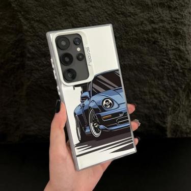 Imagem de MVVKKY para Samsung A56 Moda Esportes Carro Telefone Capa Pc Prata Revestimento Rígido Capa (para Samsung A56/Branco LanChe)