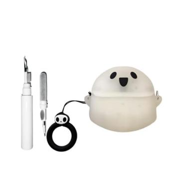 Imagem de [3 em 1] Capa fofa SKPY compatível com SHOKZ OpenDots ONE com anel e kit de limpeza, capa resistente à prova de choque de silicone macio com desenho 3D para OpenDots ONE mulheres e homens