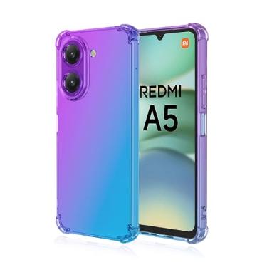 Imagem de CNPUTAO Capa para Redmi A5 4G / Poco C71 Air-Cushion Slim Soft TPU, amortecedor colorido gradiente transparente com cantos reforçados, capa Shockpoof roxo, azul
