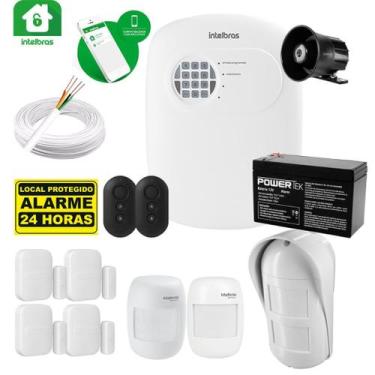 Imagem de Kit Alarme Intelbras ANM 24 NET com 7 Sensores, Sirene, Cabos e Contro