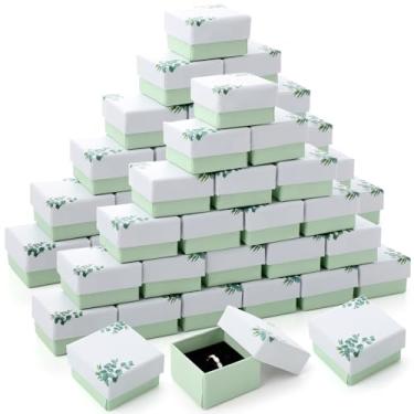 Imagem de Yinkin 72 caixas de presente de papelão, embalagem para anel, colar, brinco, 5 x 5 x 3 cm (Eucalipto)