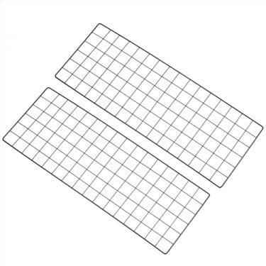 Imagem de PATIKIL Painel de grade de arame de 80 x 30 cm, pacote com 2 quadros fotográficos, painéis de grade, organizador de pendurar para casamento, escritório em casa, preto