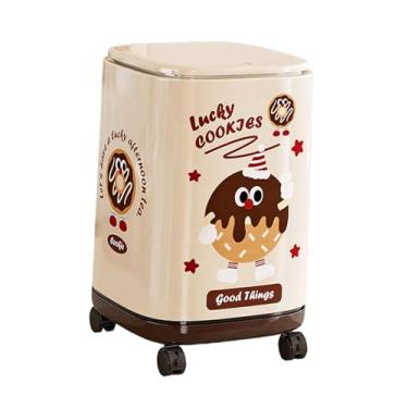 Imagem de Ioensy Lixeira com Rodas para Banheiro, Lata de Lixo Resistente E Decorativa para Armazenamento