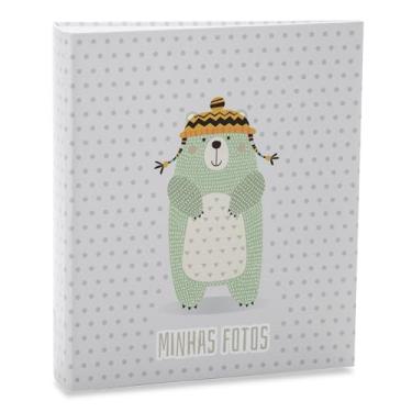 Imagem de Álbum de fotos Ical, encadernação tradicional, para 80 fotos 15x21cm - envelope plástico transparente - linha Infantil - modelo urso - 286