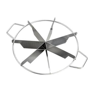 Imagem de Marcador de porção de bolo 6/7/8 fatias, fatiador de cheesecake para fatias uniformes, cortador de bolo de aço inoxidável, cortador manual de pizza com alça lateral para cozinha doméstica