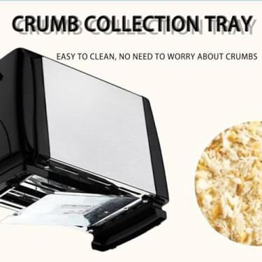 Imagem de Panificadora Automática,Pequena máquina de fazer pão com 6 níveis de tostagem, Congelado, função de cancelamento de reaquecimento com luzes indicadoras