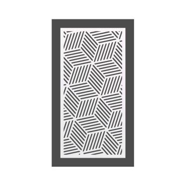 Imagem de Quadro Decorativo Branco Mdf Cubos Abstratos 40X20Cm