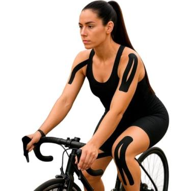 Imagem de Combo 5 Fitas Kinesio Tape Bandagem Elástica Adesiva para Fisioterapia Lesão Muscular Pré-Cortada Funcional Treino Recuperação Muscular Evita Lesões Duração 5 Dias