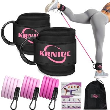 Imagem de Faixas de resistência ao tornozelo com punhos, faixas de resistência para malhar, equipamentos de ginástica em casa para mulheres, exercícios de pilates, quadril, perna, treinamento de pesos no