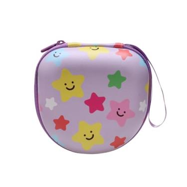 Imagem de XANAD Capa de fone de ouvido infantil compatível com iClever HS19 / BTH12 / Candy Bila/MIDOLA MD-B01 / noot Products/EarFun/IMYB Fone de ouvido infantil dobrável (estrela roxa) - Inter: 15,7 cm x 15,2