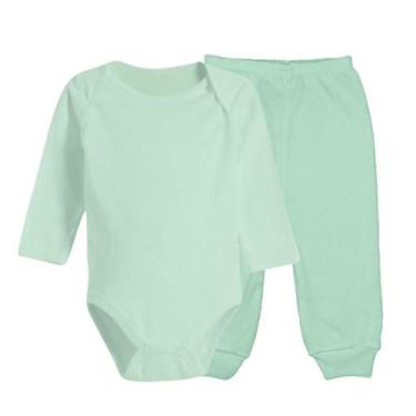 Imagem de Roupa de Bebê Body Manga Longa e Mijão Liso 100% Algodão - Koala Baby,