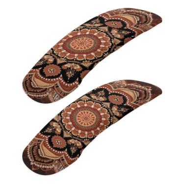 Imagem de Wanzuoeng Capas universais para descanso de braço para cadeira de escritório com estampa de mandala boêmia, protetores de braço para cadeira de mesa com borda elástica, fácil de instalar