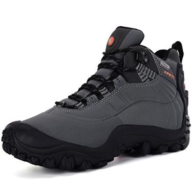 Imagem de Bota masculina XPETI Thermator de cano médio à prova d'água para caminhada, trilha, trilha, caminhada, Light Grey, 11