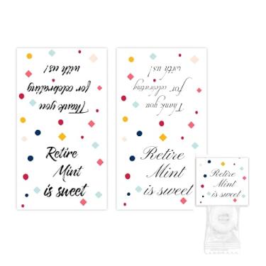 Imagem de Etiquetas Retire Mint is Sweet Favors, adesivos autoadesivos de 3 x 10 cm para recipientes de doces e menta, lembrancinhas de presentes de festa de aposentadoria para mulheres, homens, 2 designs, 80
